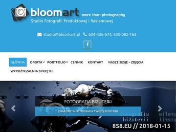 Zrzut strony Studio BloomArt - Fotografia produktowa, przedmiotów na strony www, oraz Ślubna