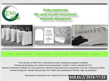 Zrzut strony Ekograj oferuje zestawy do sprzątania po psie, torby papierowe