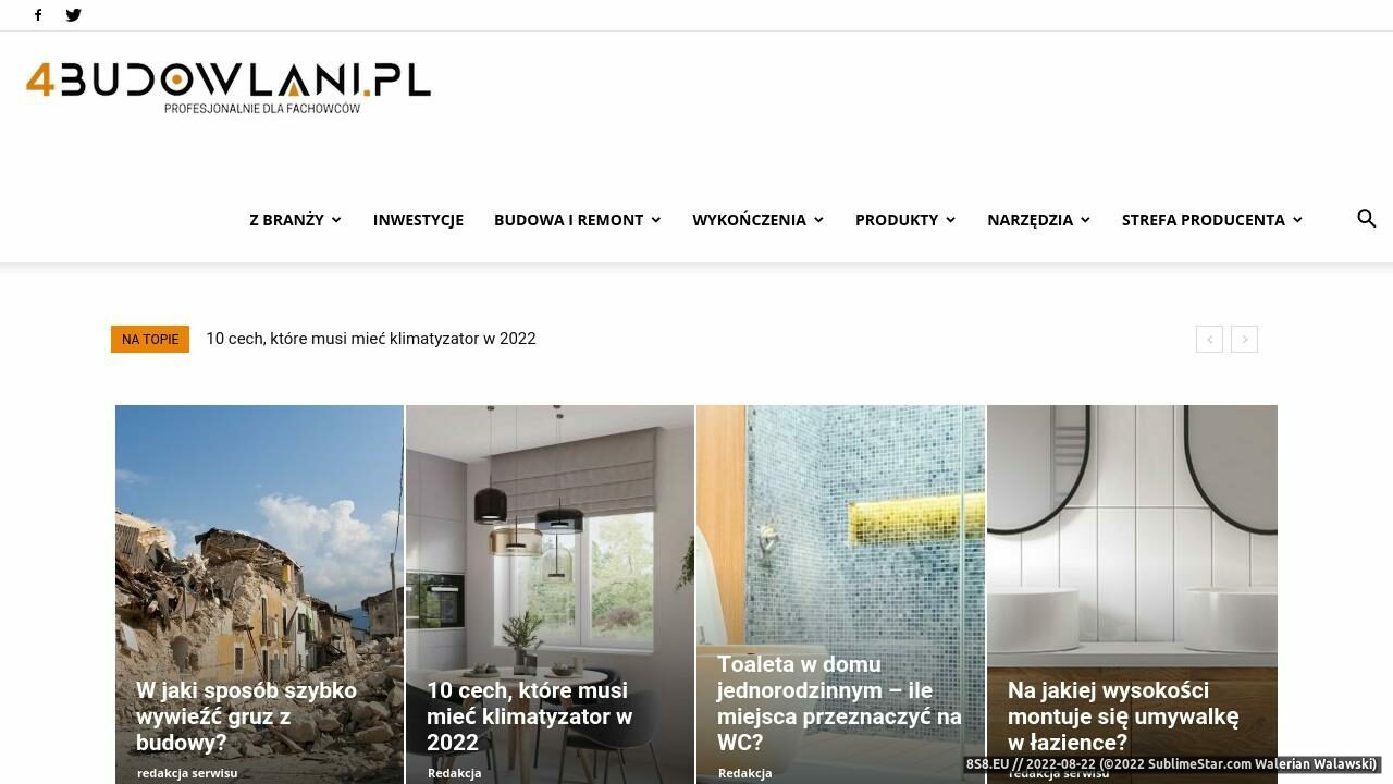 Zrzut ekranu Portal budowlany - firmy i usługi budowlane