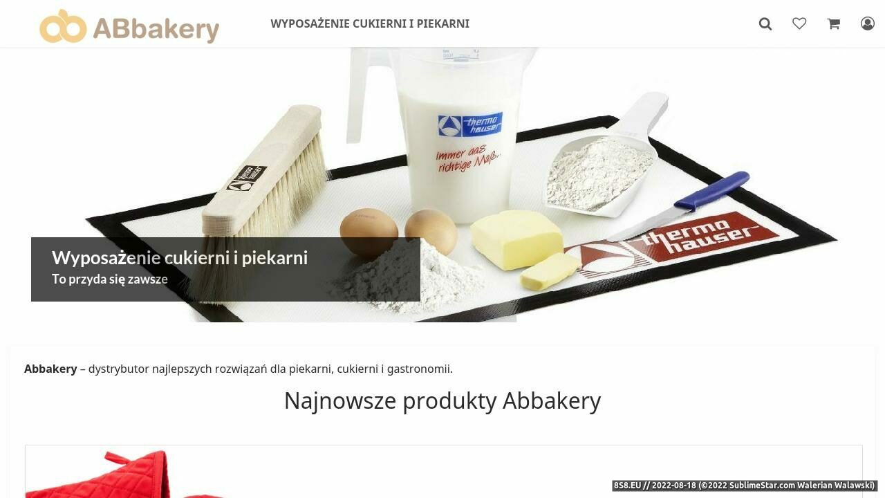 Zrzut ekranu Akcesoria piekarnicze - sklep ABbakery