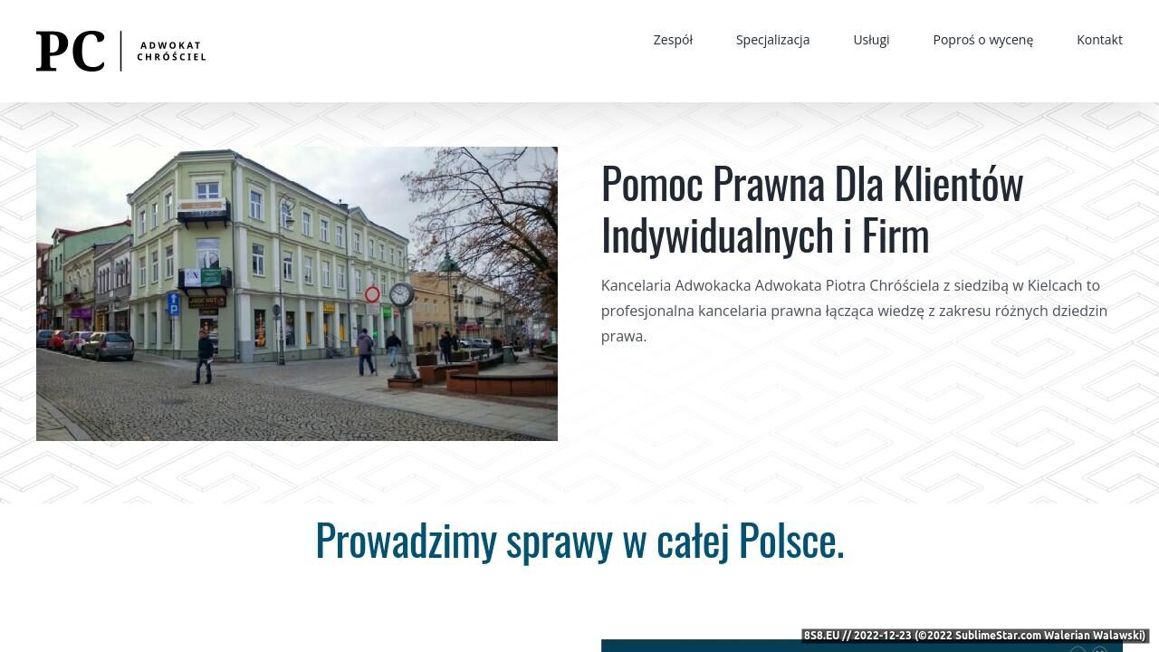 Kancelaria prawnika - adwokat Kielce, Świętokrzyskie (strona adwokat-chrosciel.pl - Adwokat Piotr Chróściel)
