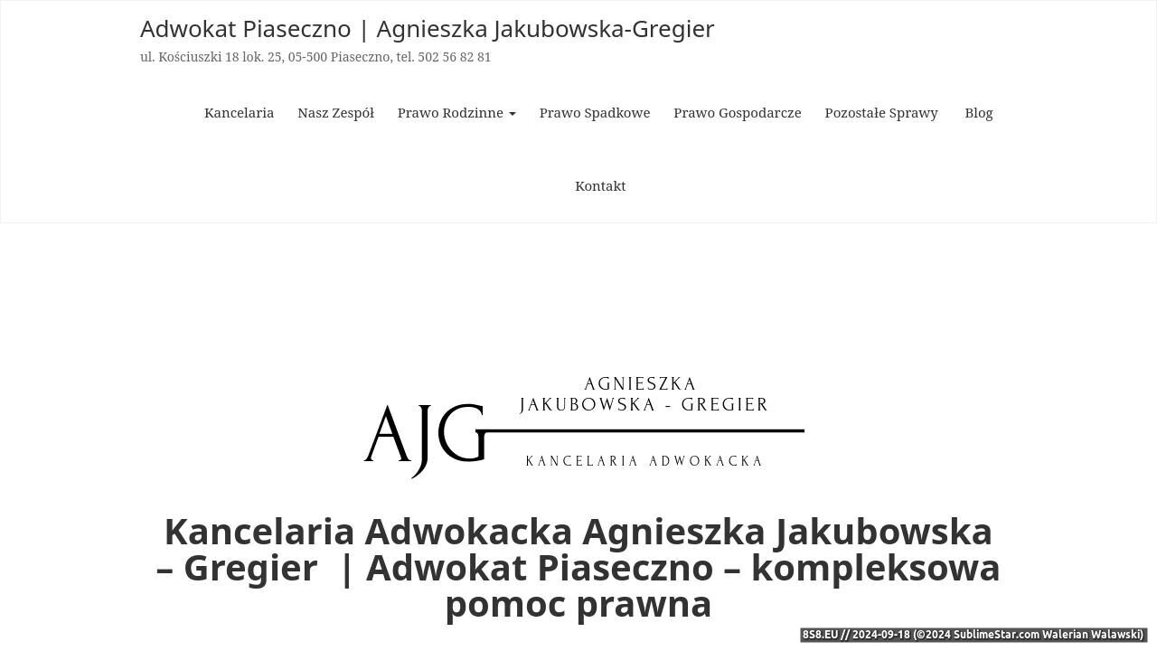 Porady prawne, blog prawniczy i obsługa prawna (strona www.agnieszkajakubowska.pl - Adw. Jakubowska- Gregier)