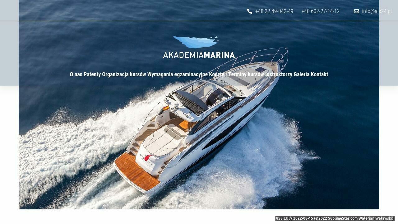 Szkolenia motorowodne (strona www.akademiamarina.pl - Akademia Marina)