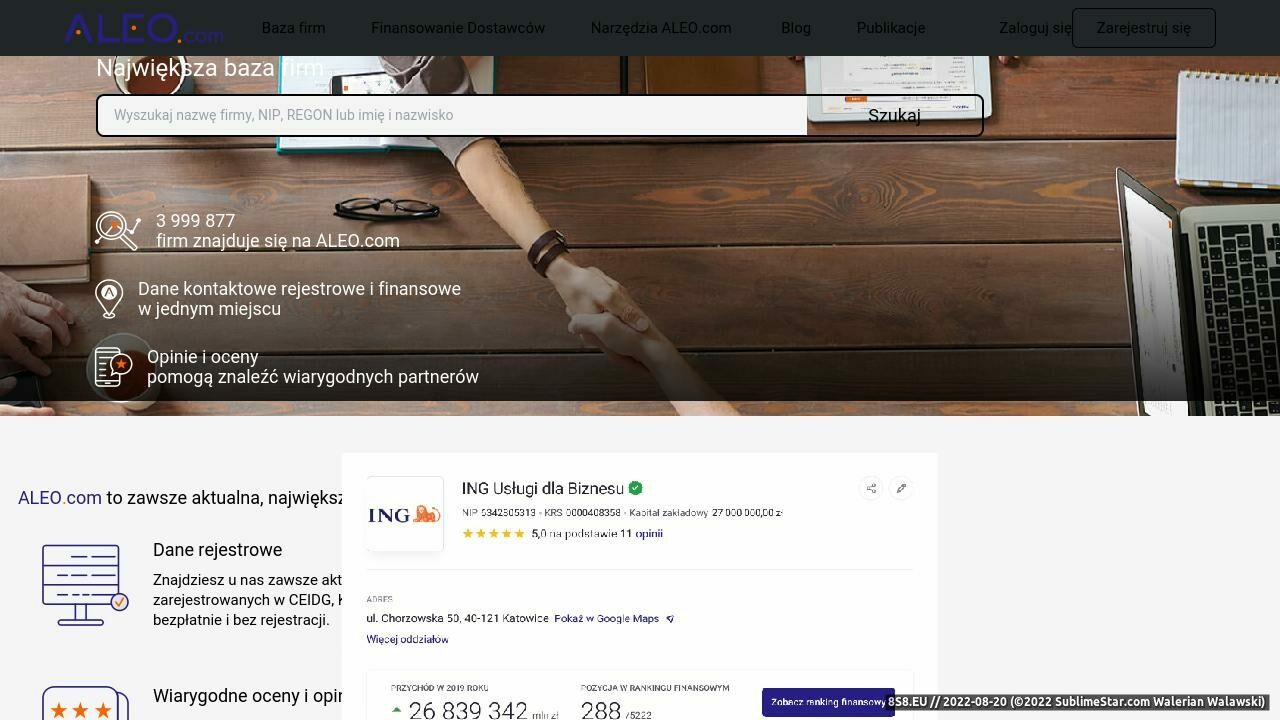 Zrzut ekranu Platforma handlowo-aukcyjna dla firm - Aleo