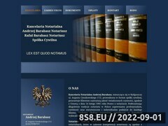 Zrzut strony NOTARIUSZ Andrzej Barabasz czynności notarialne