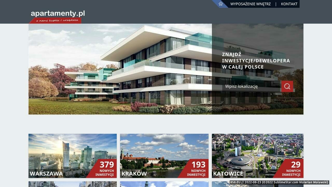 Zrzut ekranu Rynek pierwotny Warszawa