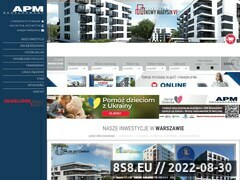 Zrzut strony Mieszkania Warszawa deweloper APM Development korzystne promocje