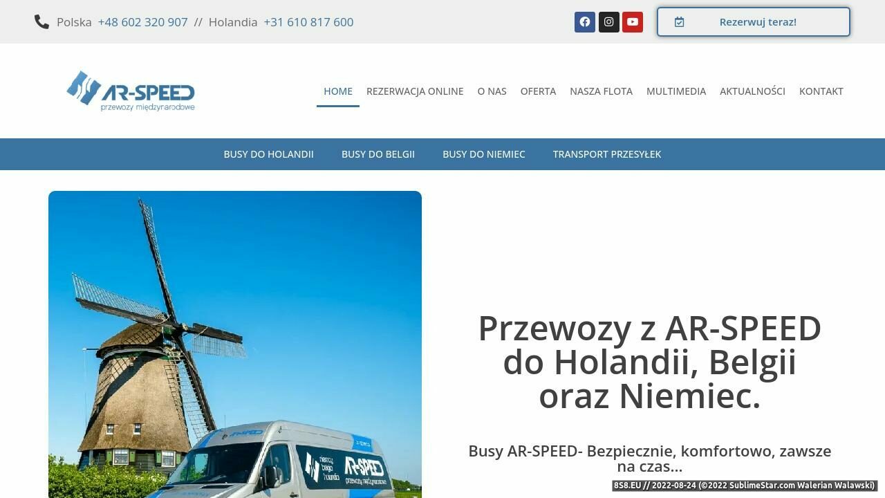 Przewozy miedzynarodowe, busy do holandii, przewozy (strona www.ar-speed.pl - Ar-speed.pl)