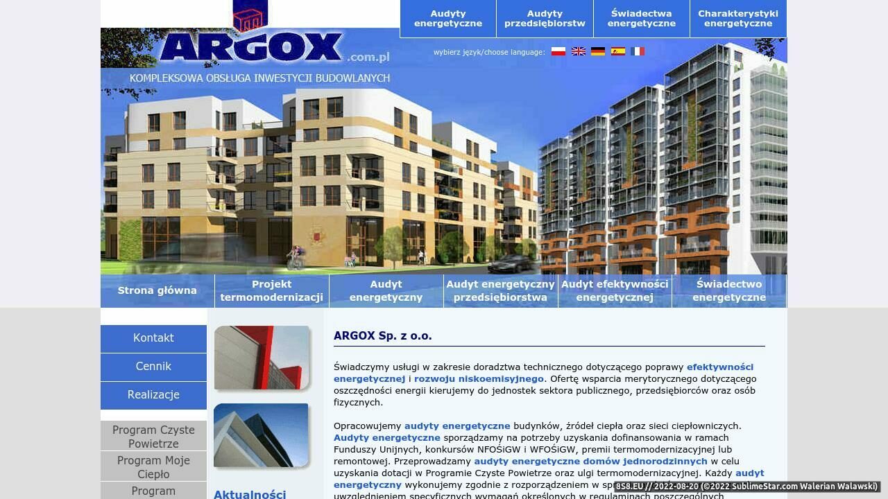ARGOX Kompleksowa Obsługa Inwestycji Budowlanych (strona www.argox.com.pl - Argox.com.pl)