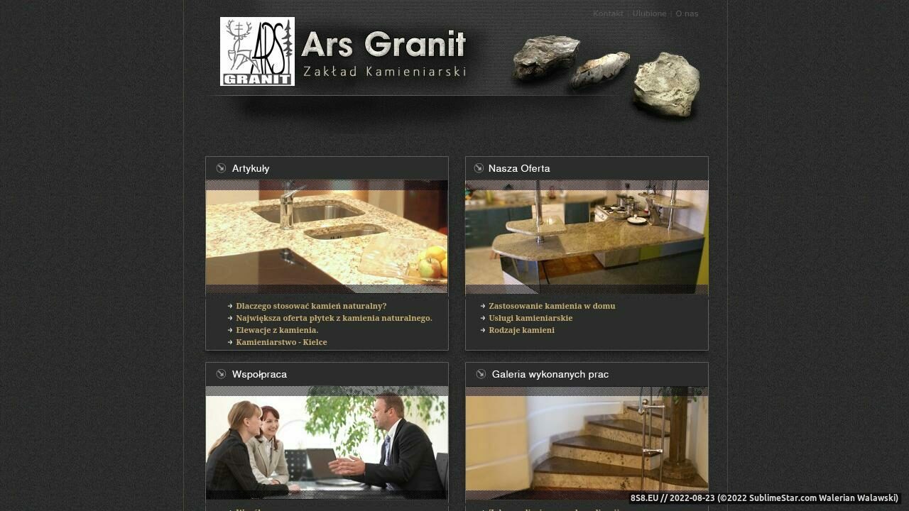 Zrzut ekranu Ars Granit | Blaty granitowe, Schody i Posadzki