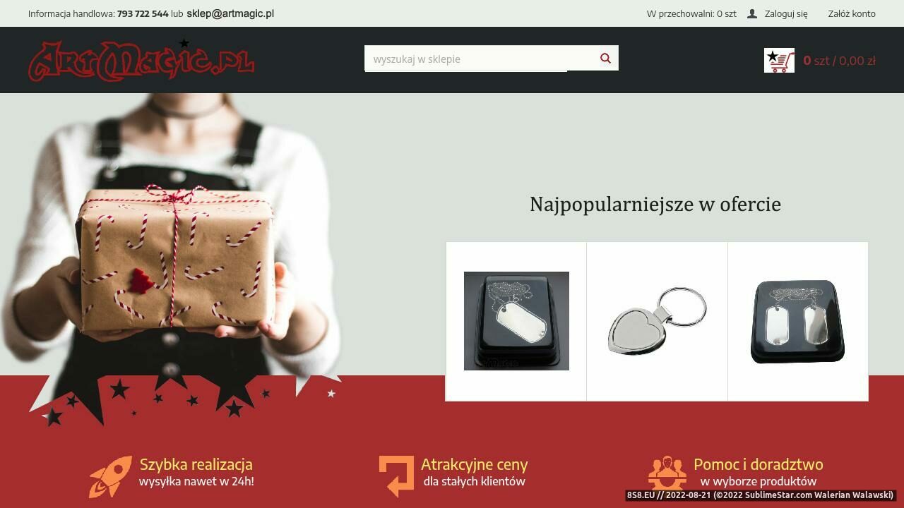 Gadżety reklamowe dla firm, upominki, prezenty i grawer laserowy (strona artmagic.pl - Artmagic.pl)
