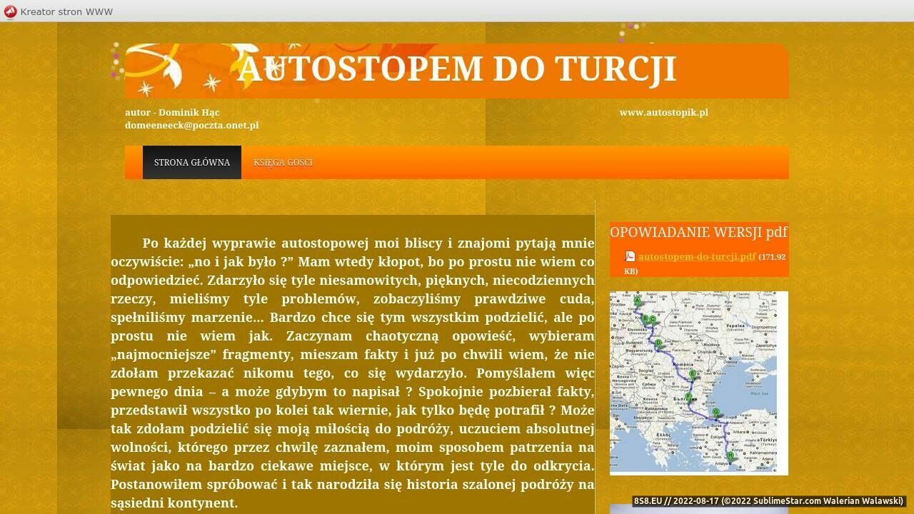 Relacja z wyprawy autostopem (strona autostopem-do-turcji.manifo.com - Autostopem-do-turcji.manifo.com)