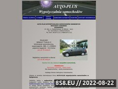 Miniaturka strony AUTO-PLUS Wypożyczalnia samochodów Bydgoszcz, Toruń, lotnisko, Rent a car