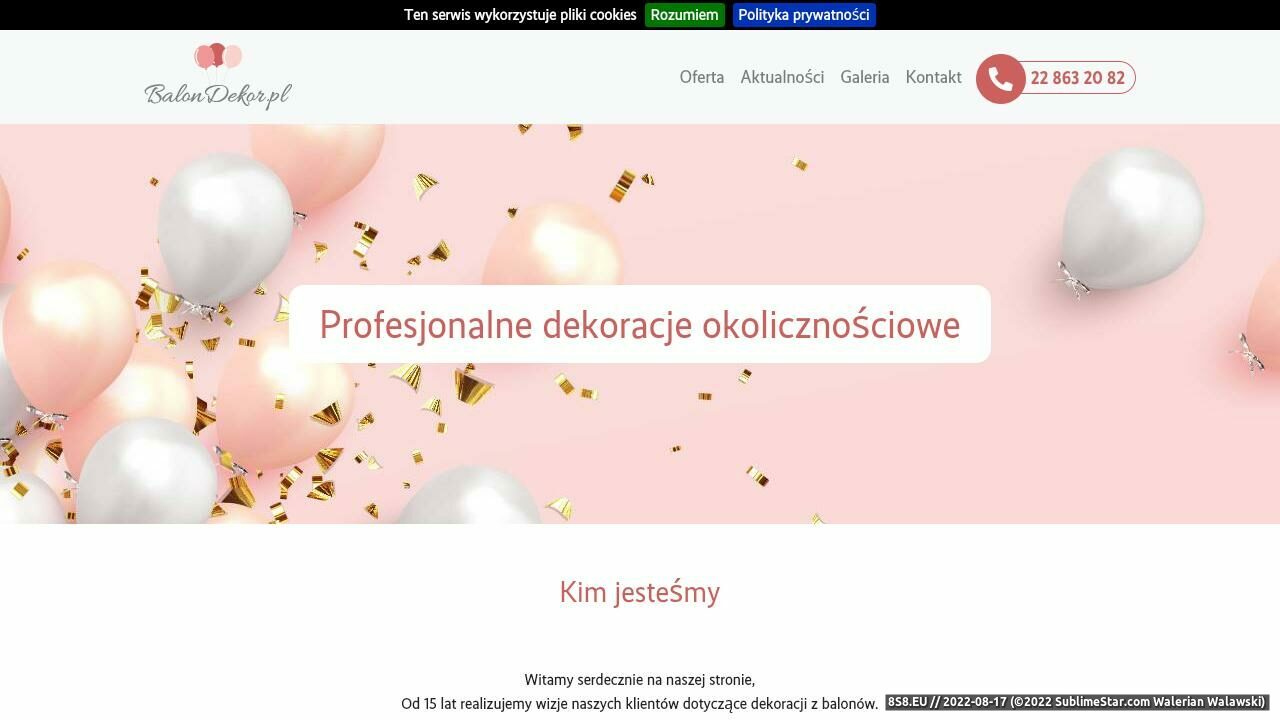 Zrzut ekranu Profesjonalne dekoracje okolicznościowe