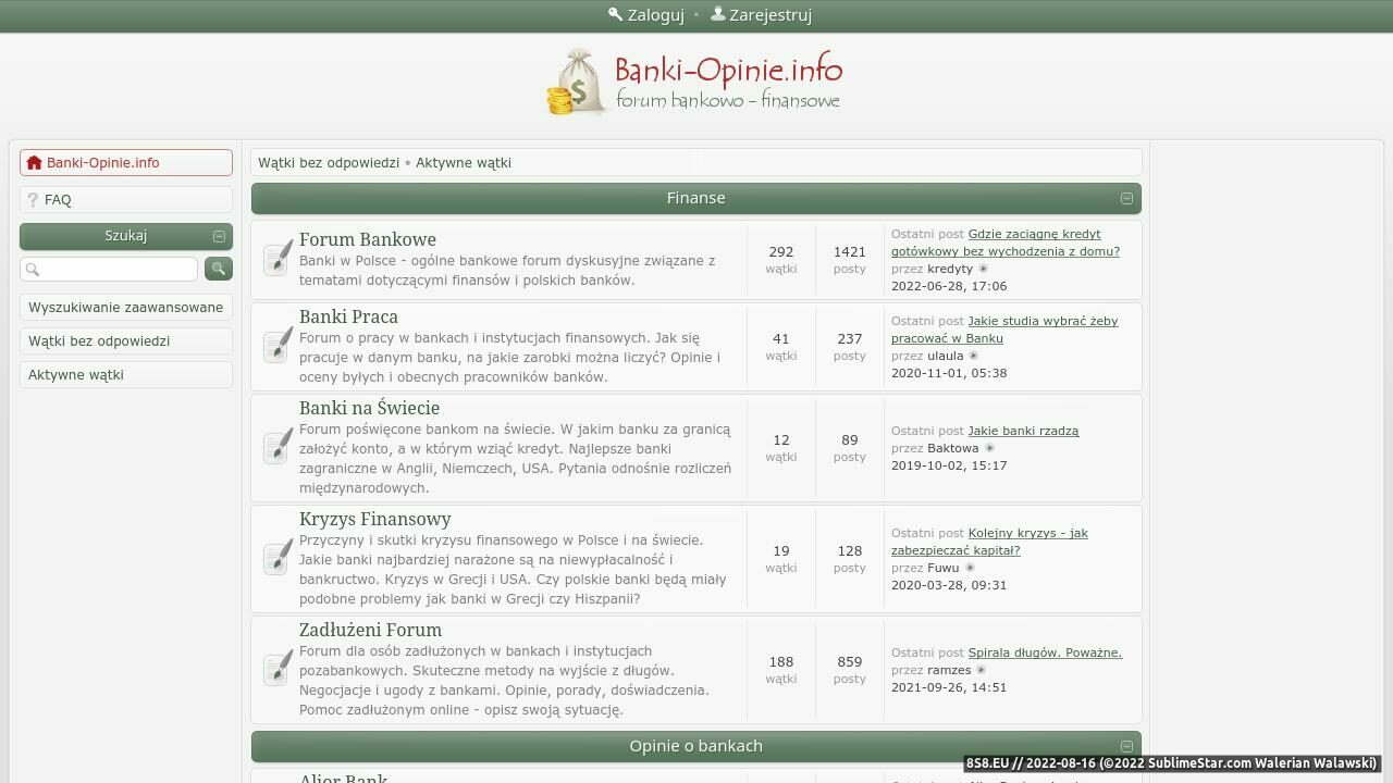 Banki - opinie klientów (strona www.banki-opinie.info - Banki-opinie.info)