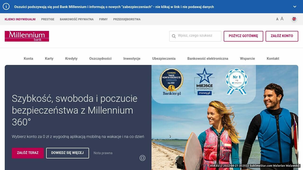 Bank Internetowy (strona bankmillennium.pl - Dobre konto)