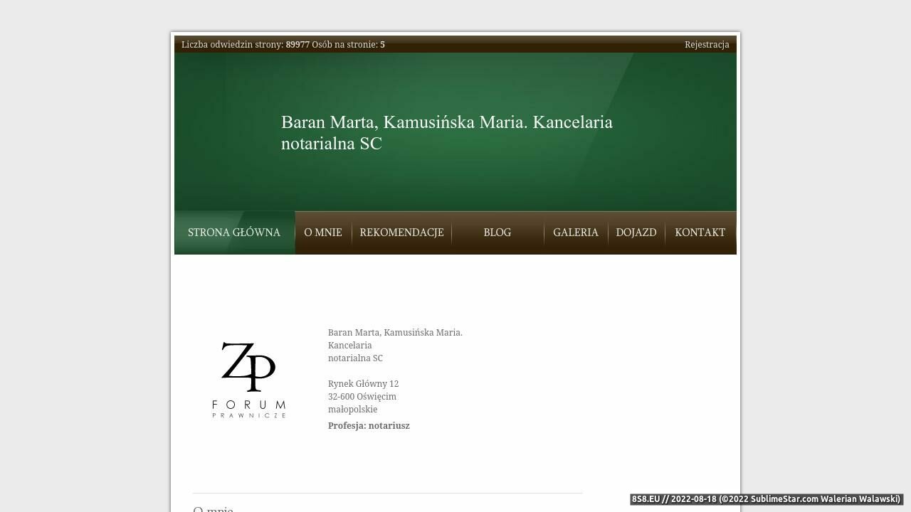 Zrzut ekranu Znanyprawnik - notariusze