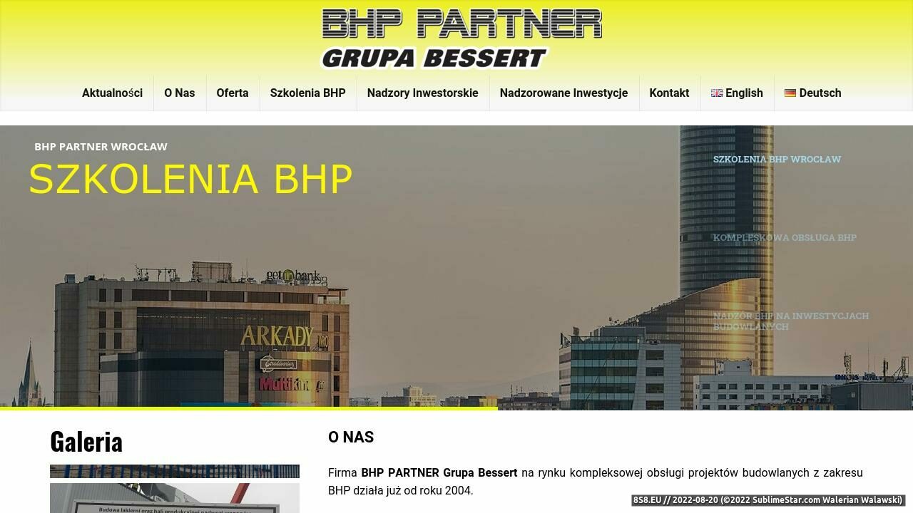 Kompleksowa obsługa BHP (strona bhppartner.com - Bhp Partner Grupa Besser)