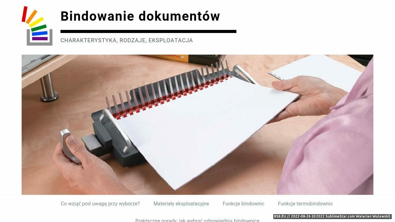 Blog o bindownicach (strona bindowanie.com.pl - Bindowanie Dokumentów)