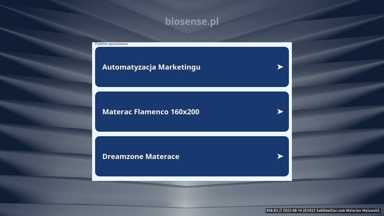 Zrzut ekranu Biosense - kosmetyki naturalne