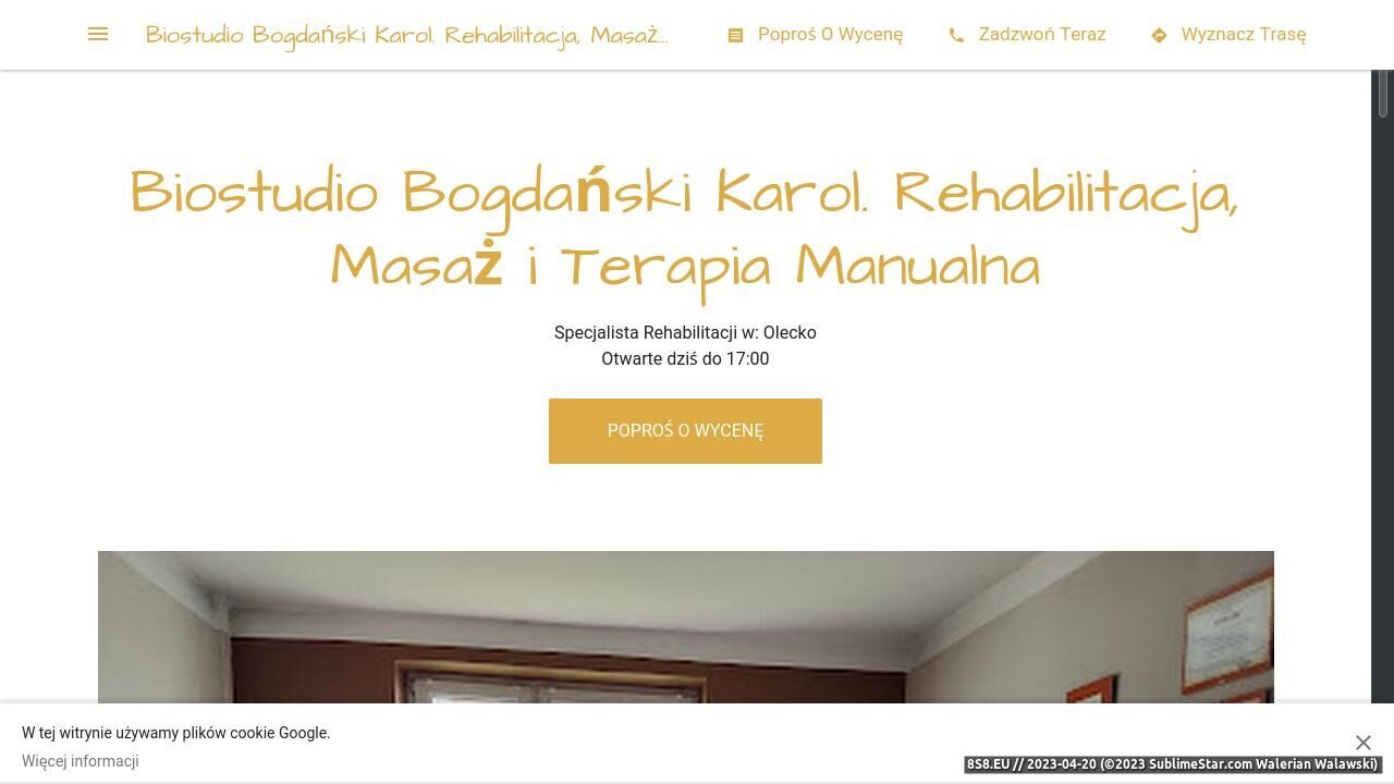 Rehabilitacja, masaż - terapia manualna (strona biostudio-bogdanski-karol.business.site - Rehabilitacja i masaż)