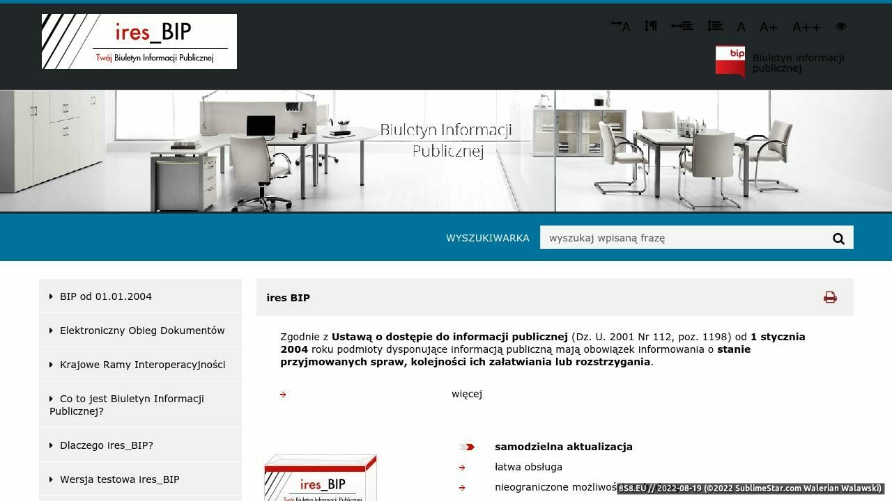 Biuletyn informacji publicznej (strona www.bip.ires.pl - Bip.ires.pl)