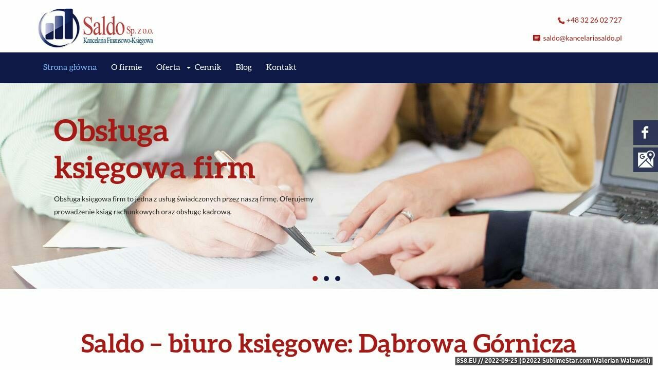 Zrzut ekranu SALDO SP.Z O.O. biura rachunkowe Sosnowiec