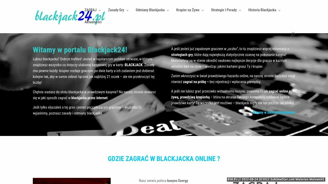 Zrzut ekranu Blackjakc online