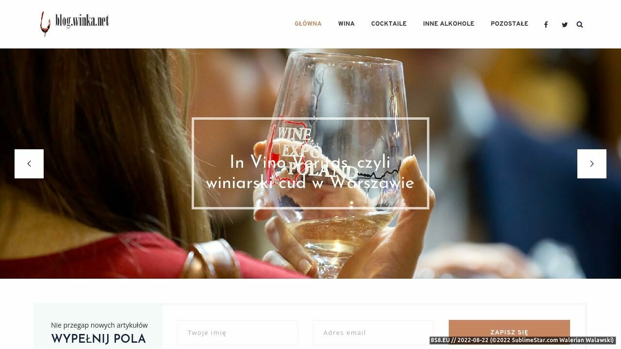 Zrzut ekranu Wino Blog