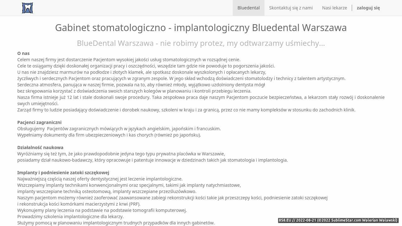 Stomatologia Warszawa (strona www.bluedental.pl - Bluedental.pl)