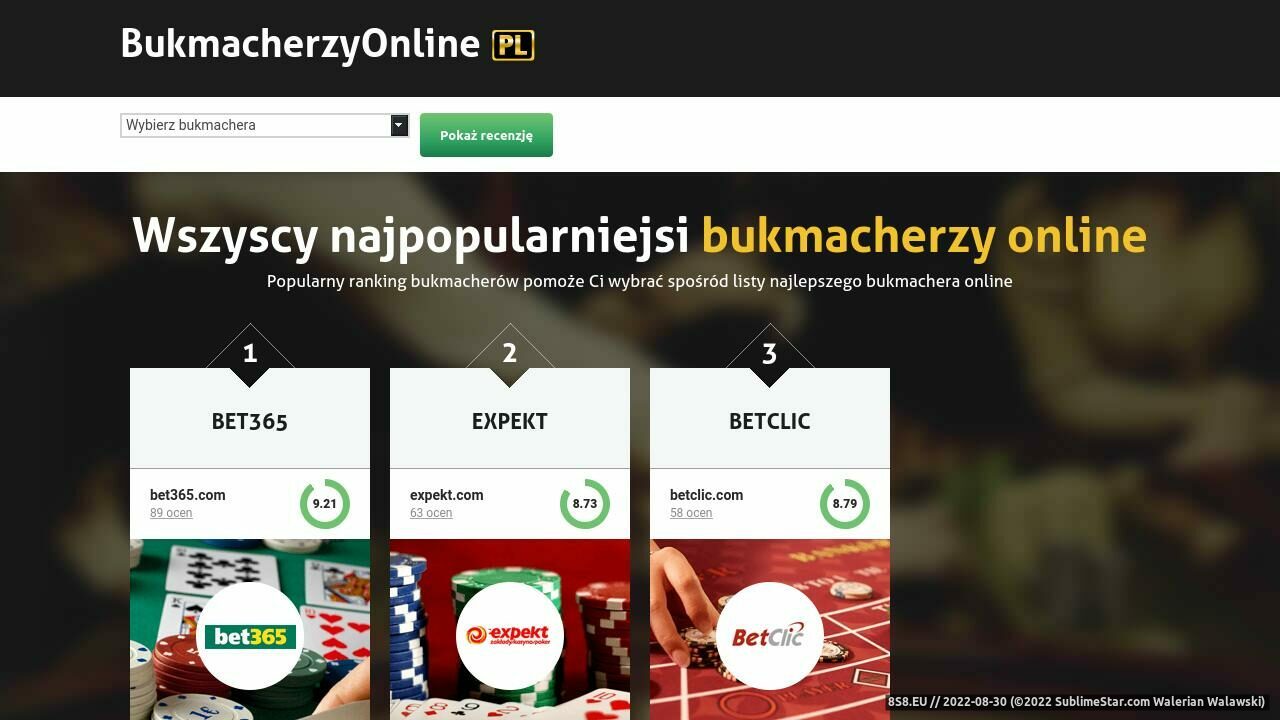 Zakłady bukmacherskie (strona www.bukmacherzyonline.pl - Bukmacherzyonline.pl)