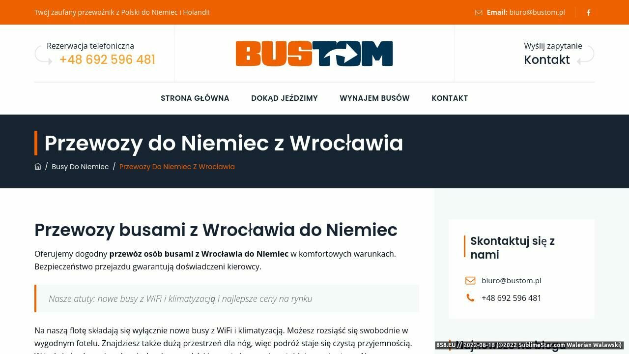 Przewozy zagraniczne busem (strona www.busy-wroclaw.pl - Busy-wroclaw.pl)