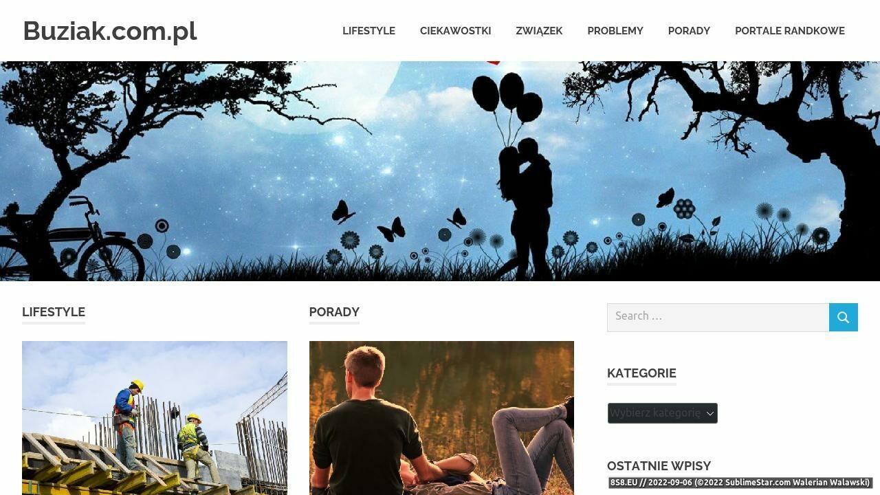 Zrzut ekranu Buziak.com.pl - wszystko o portalach randkowych