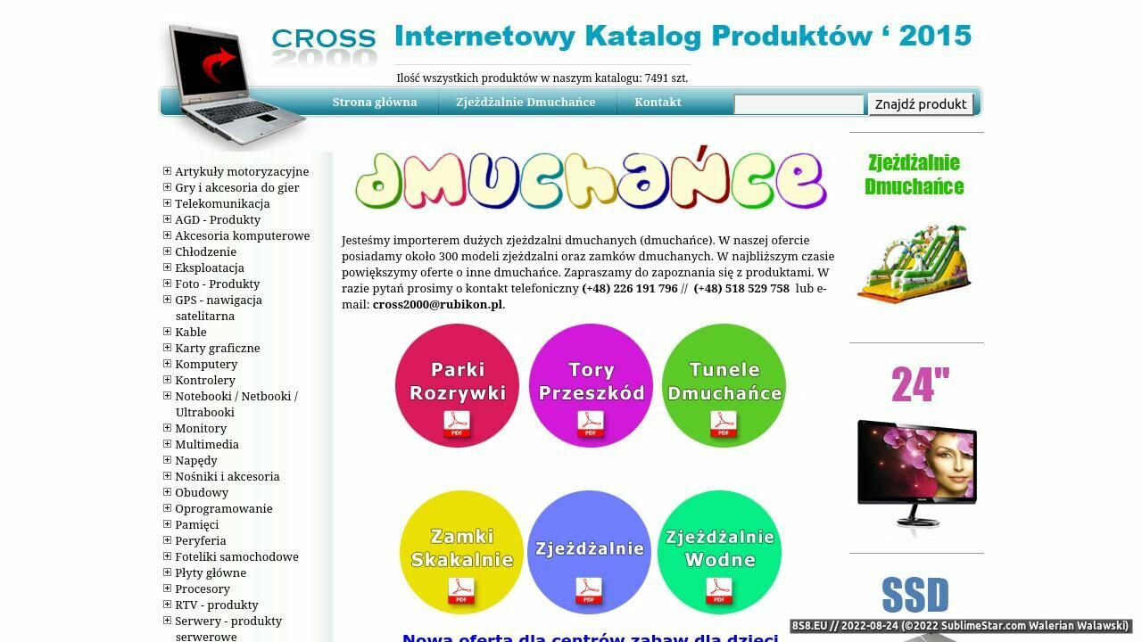 Zrzut ekranu Sklep komputerowy Warszawa