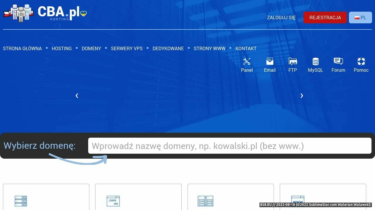 Zrzut ekranu Darmowy hosting - darmowe konta, serwery