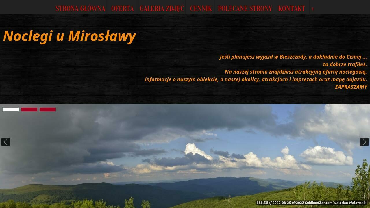 Oferta noclegu w miejscowości Cisna (strona www.cisna-noclegiumiroslawy.cdx.pl - U Mirosławy)