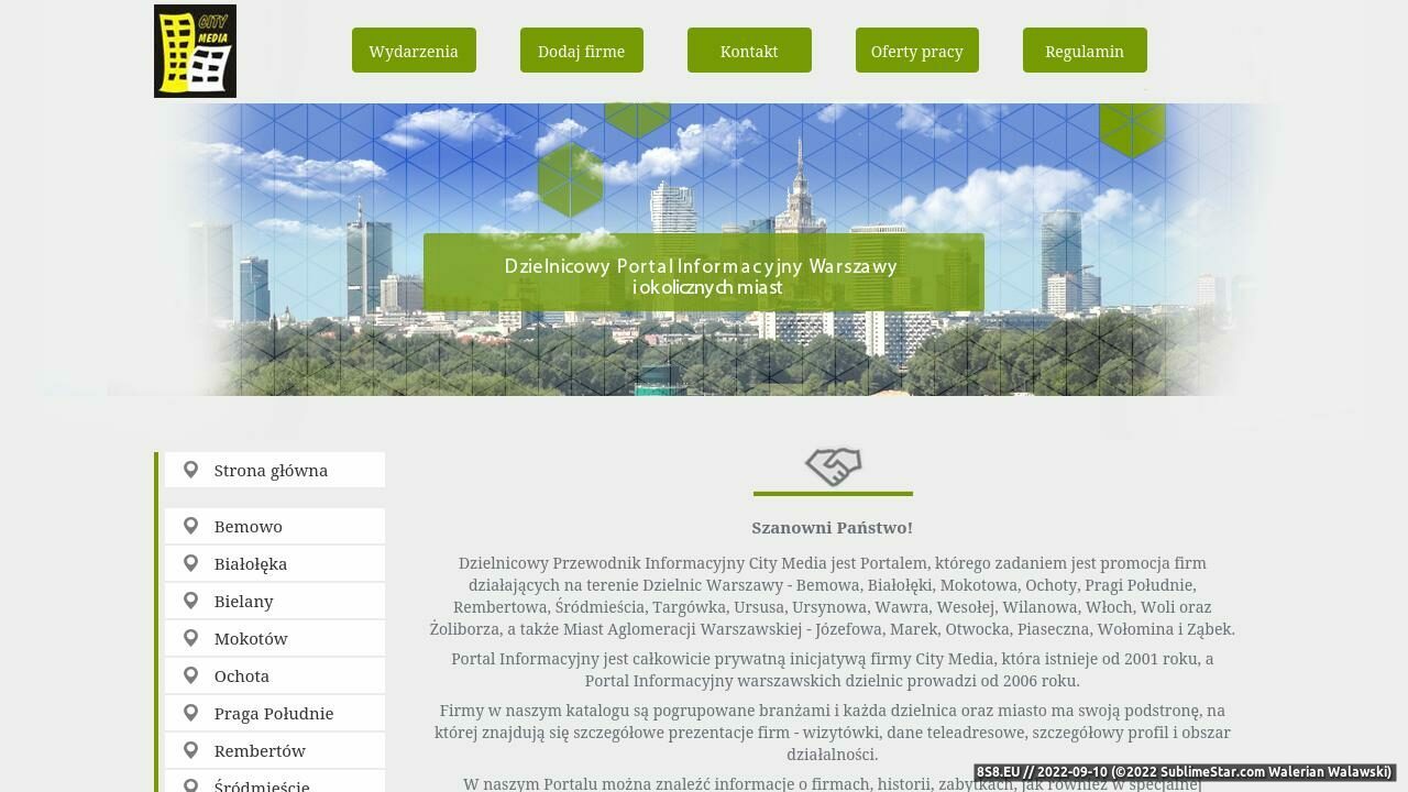 Zrzut ekranu Portal informacyjny Warszawy i okolic