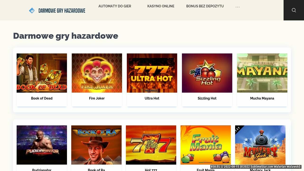 Zrzut ekranu Darmowe Gry Hazardowe