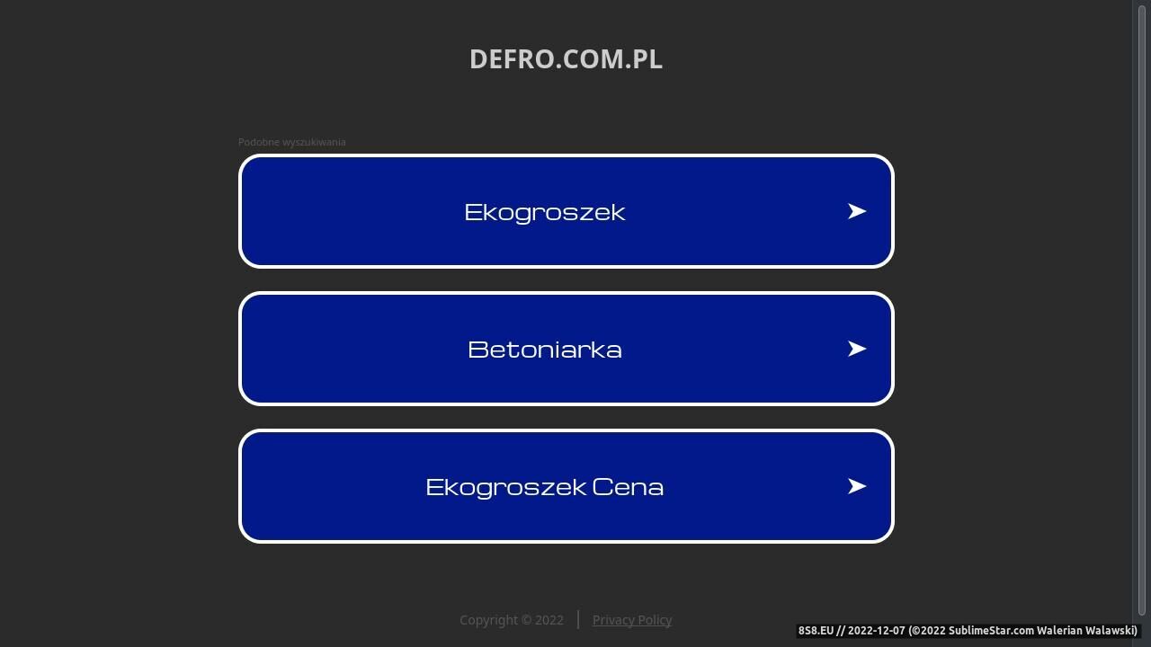 Zrzut ekranu promocja cenowa DEFRO