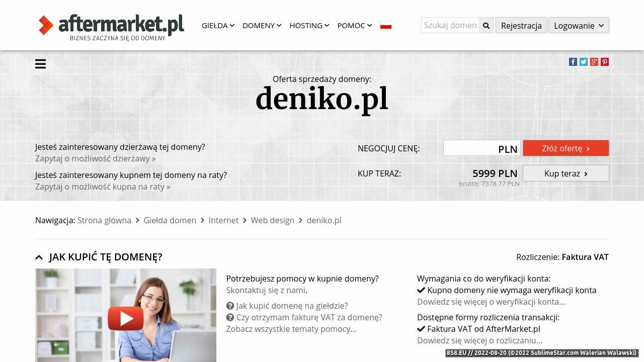 Projektowanie stron internetowych (strona www.deniko.pl - Deniko.pl)
