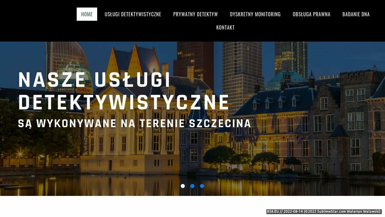 Zrzut ekranu Usługi detektywistyczne Szczecin