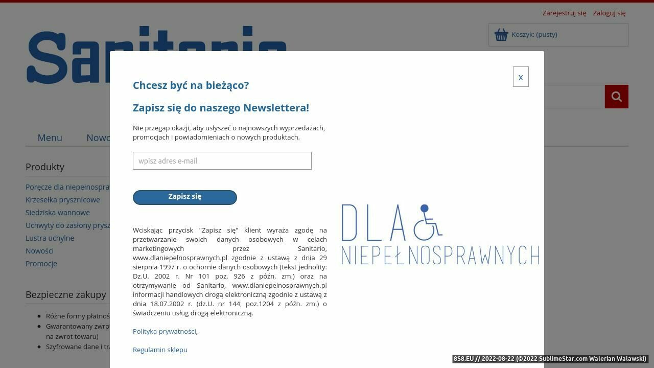 Poręcze dla niepełnosprawnych oraz lustra uchylne (strona www.dlaniepelnosprawnych.pl - Dlaniepełnosprawnych.pl)