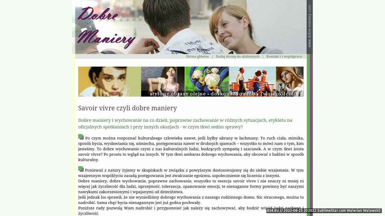 Savoir vivre online (strona www.dobre-maniery.com - Dobre-maniery.com)