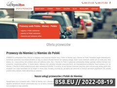 Zrzut strony Przewozy osób Polska - Niemcy Domibus