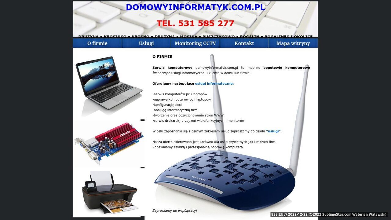 Serwis komputerowy - naprawa komputerów PC i laptopów - Mosina Puszczy (strona domowyinformatyk.com.pl - Dojazd do klienta)