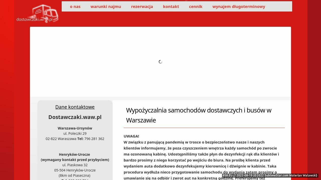 Wypożyczalnia samochodów dostawczych Warszawa (strona dostawczaki.waw.pl - Dostawczaki.waw.pl)