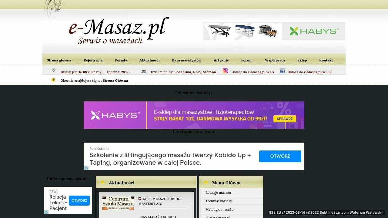 Masażysta (strona e-masaz.pl - E-masaz.pl)