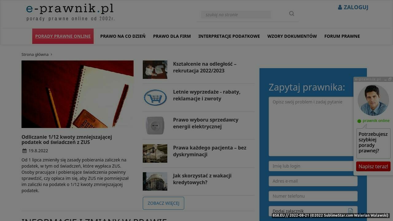 Zrzut ekranu e-prawnik.pl