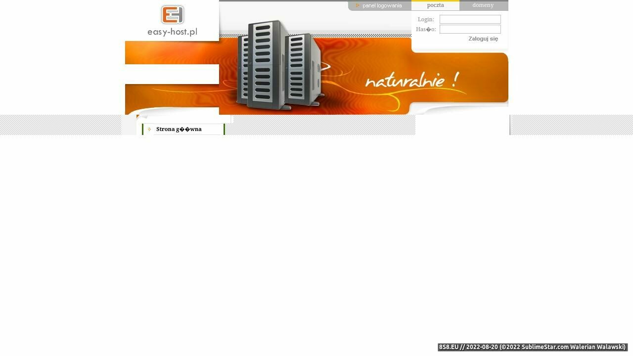 Zrzut ekranu Tani hosting
