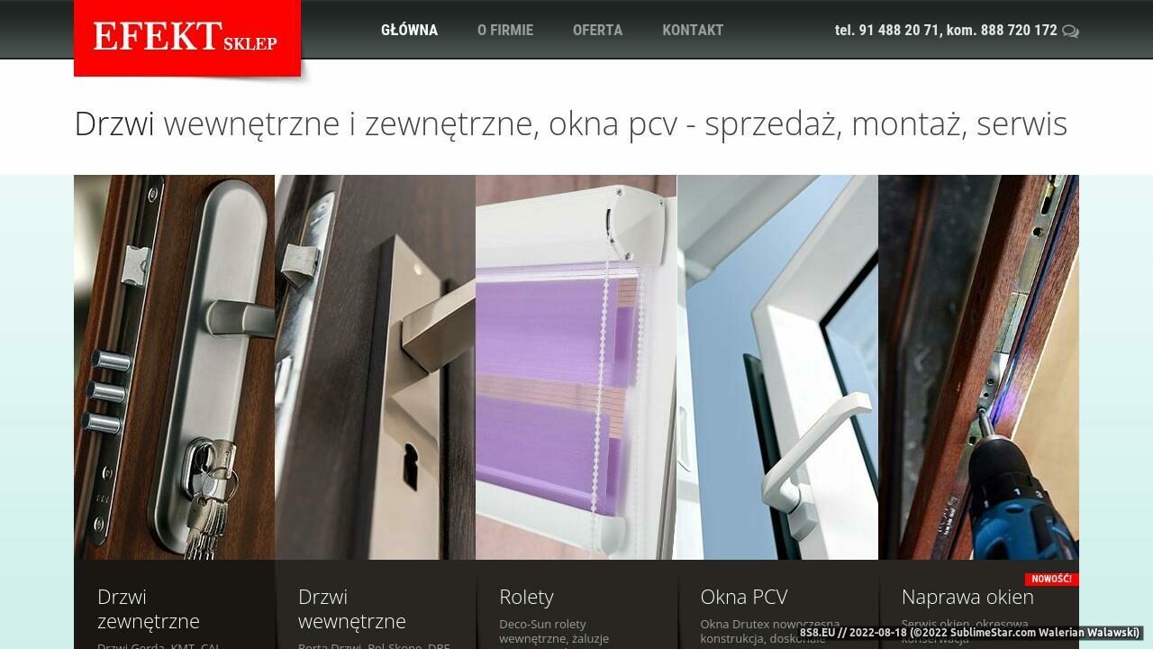 Zrzut ekranu Drzwi Szczecin